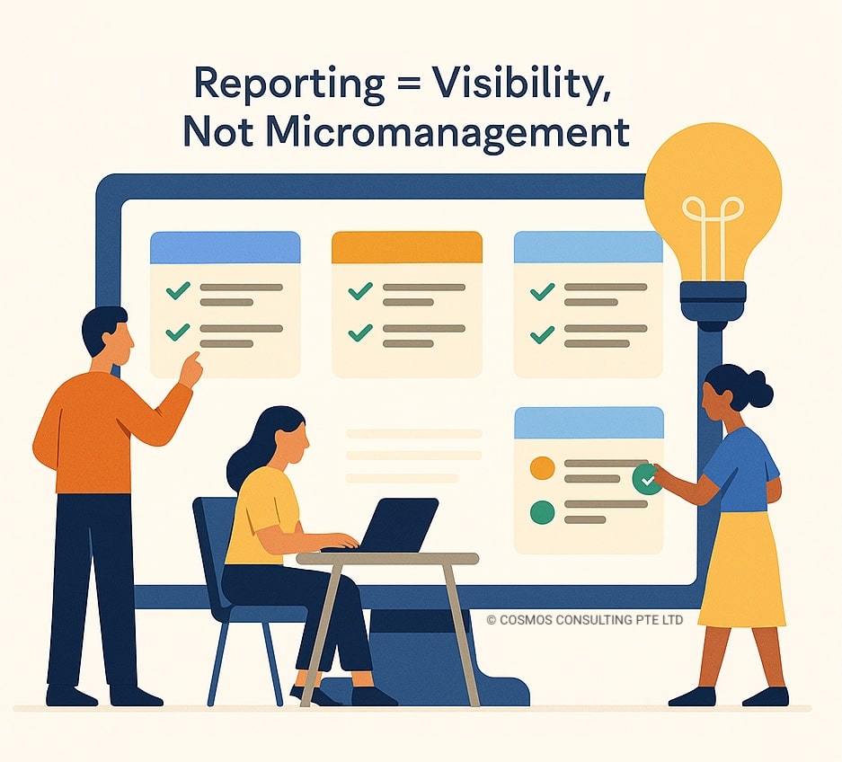 Build your team’s trust with clear progress reporting in small business.
