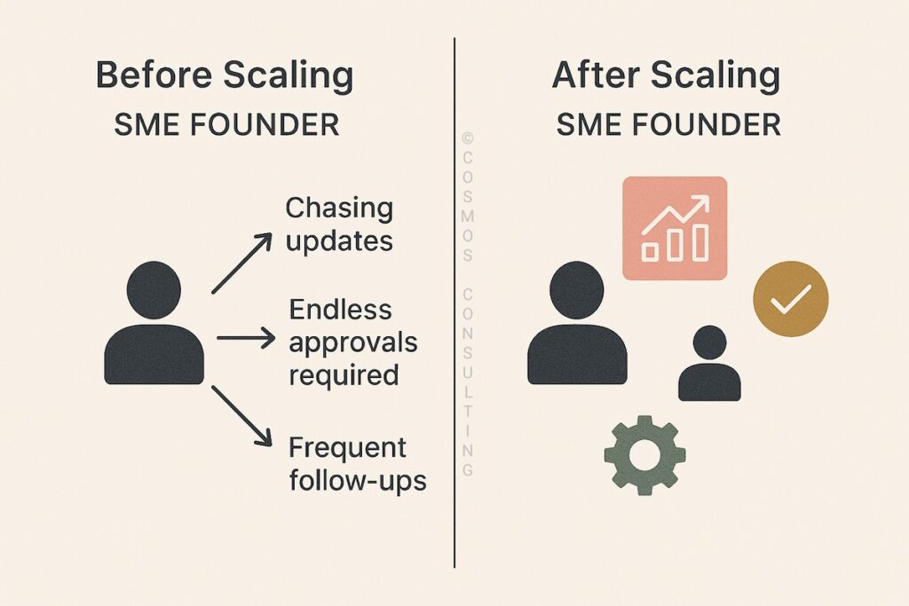 Before vs After Scaling — SME founder role comparison after Scaling SME Operations