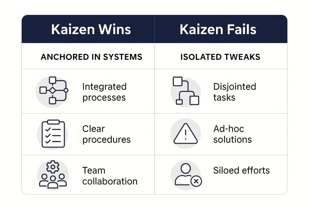 Kaizen Wins and Kaizen Fails